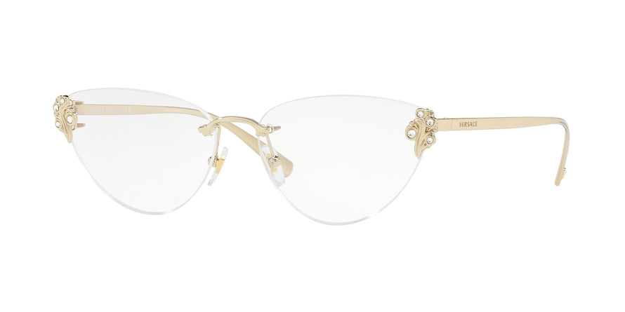 Versace VE1254B Cat Eye Eyeglasses  1252-PALE GOLD 54-15-140 - Color Map gold
