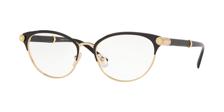 Versace V-ROCK VE1259Q Cat Eye Eyeglasses 1443-BLACK/GOLD 54-17-140 - Color Map black
