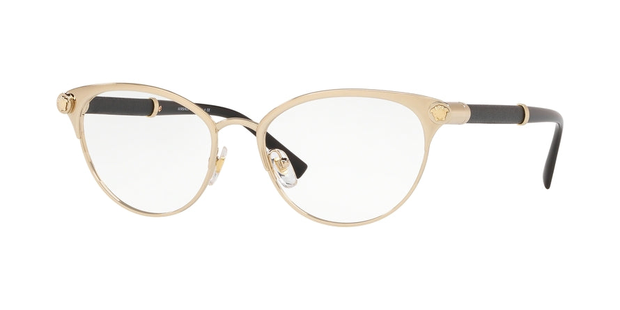 Versace V-ROCK VE1259Q Cat Eye Eyeglasses 1444-PALE GOLD 52-17-140 - Color Map gold