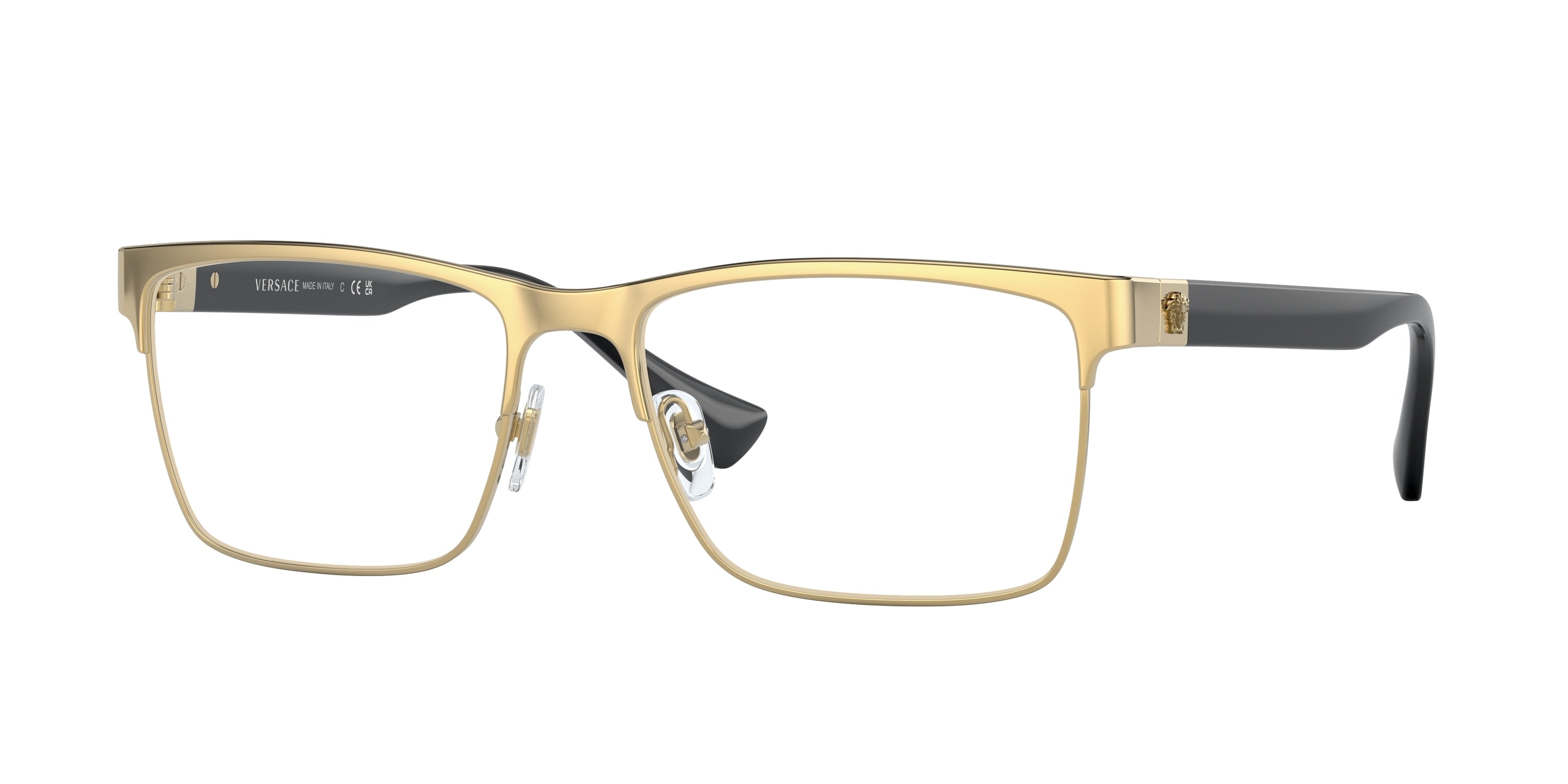 Versace VE1285 Rectangle Eyeglasses  1002-Gold 56-150-17 - Color Map Gold