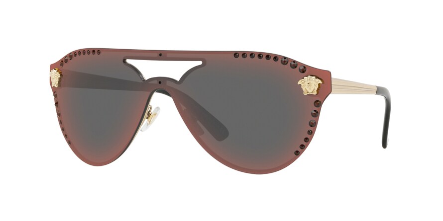 Versace VE2161B Irregular Sunglasses 1252W6-PALE GOLD 42-142-140 - Color Map red
