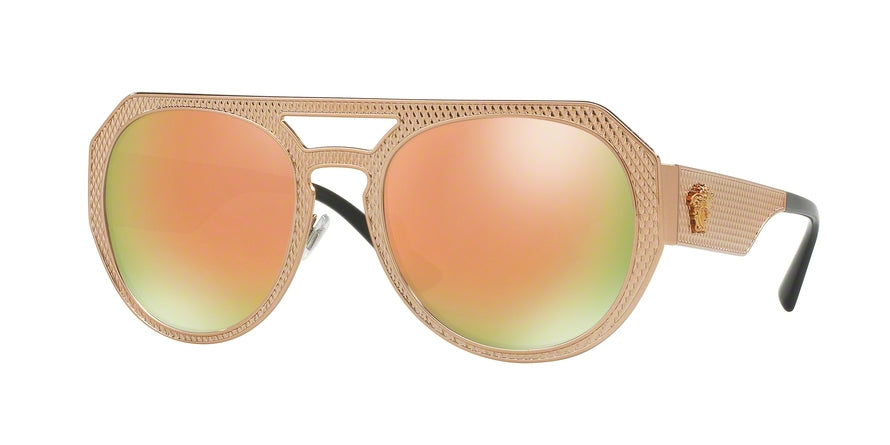 Versace VE2175 Round Sunglasses 13954Z-PINK COPPER 60-17-140 - Color Map bronze/copper