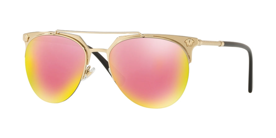 Versace VE2181 Pilot Sunglasses 12524Z-PALE GOLD 57-18-140 - Color Map gold