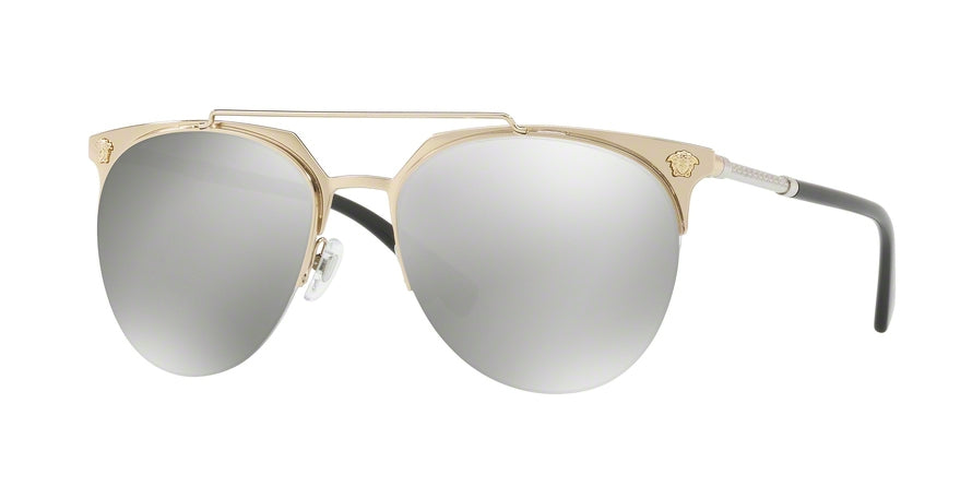 Versace VE2181 Pilot Sunglasses 12526G-PALE GOLD 57-18-140 - Color Map gold
