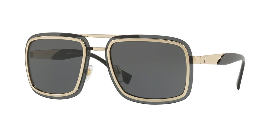 Versace VE2183 Square Sunglasses 125287-PALE GOLD 63-12-140 - Color Map gold