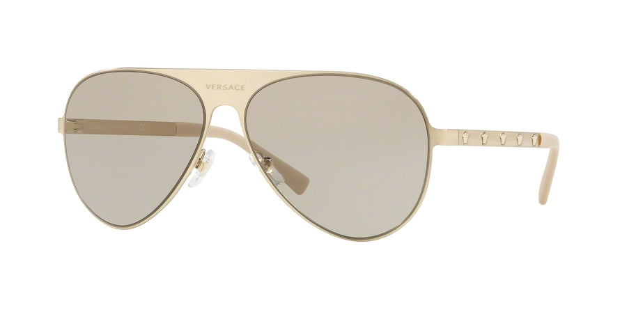 Versace VE2189 Pilot Sunglasses 1339/3-BRUSHED PALE GOLD 59-14-140 - Color Map gold