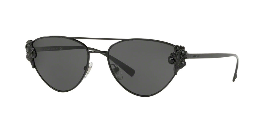 Versace VE2195B Cat Eye Sunglasses 100987-BLACK 56-16-140 - Color Map black