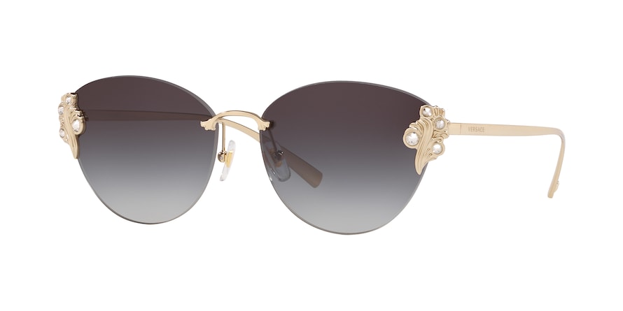 Versace VE2196B Cat Eye Sunglasses 12528G-PALE GOLD 58-15-140 - Color Map gold