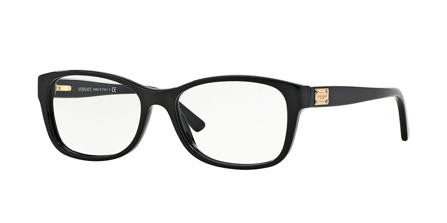 Versace VE3184 Rectangle Eyeglasses GB1-BLACK 54-16-140 - Color Map black