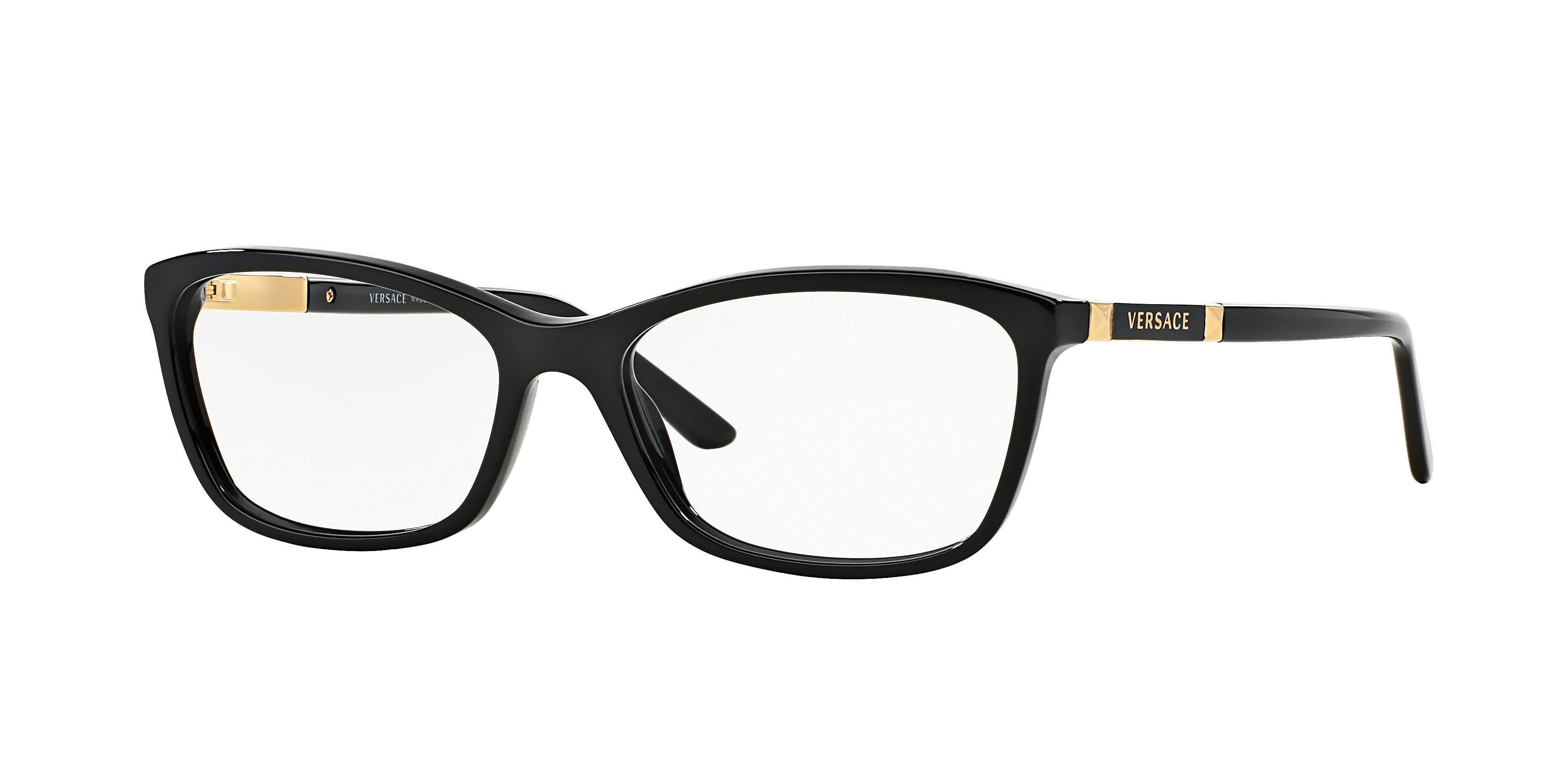 Versace VE3186 Butterfly Eyeglasses  GB1-Black 54-140-16 - Color Map Black