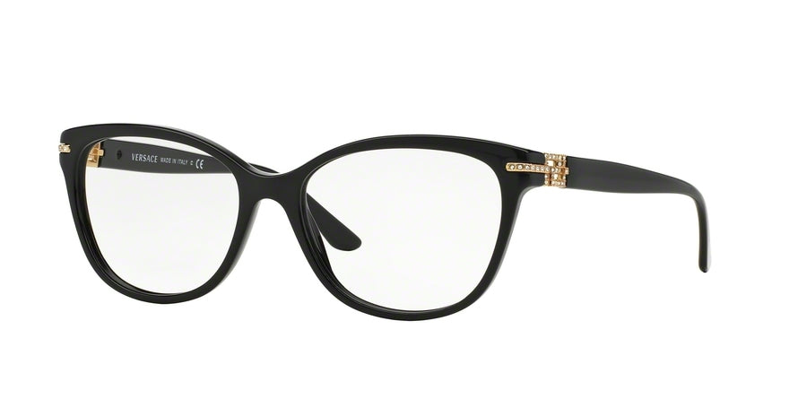 Versace VE3205B Square Eyeglasses  GB1-BLACK 54-16-140 - Color Map black
