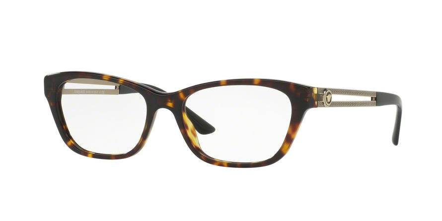 Versace VE3220 Cat Eye Eyeglasses 108-DARK HAVANA 54-16-140 - Color Map havana
