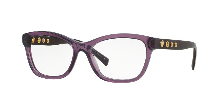 Versace VE3225 Rectangle Eyeglasses 5029-TRANSPARENT VIOLET 52-16-140 - Color Map violet