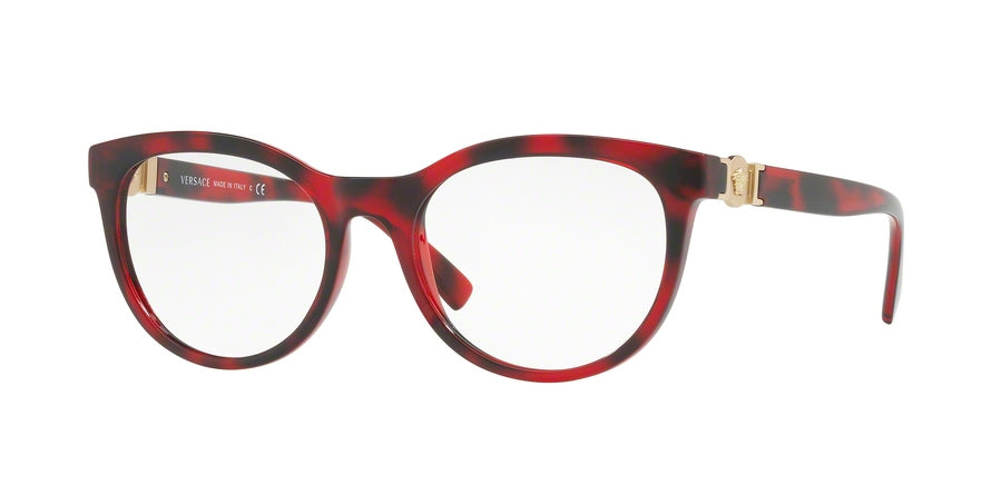 Versace VE3247 Oval Eyeglasses 5258-BORDEAUX HAVANA 53-18-140 - Color Map bordeaux
