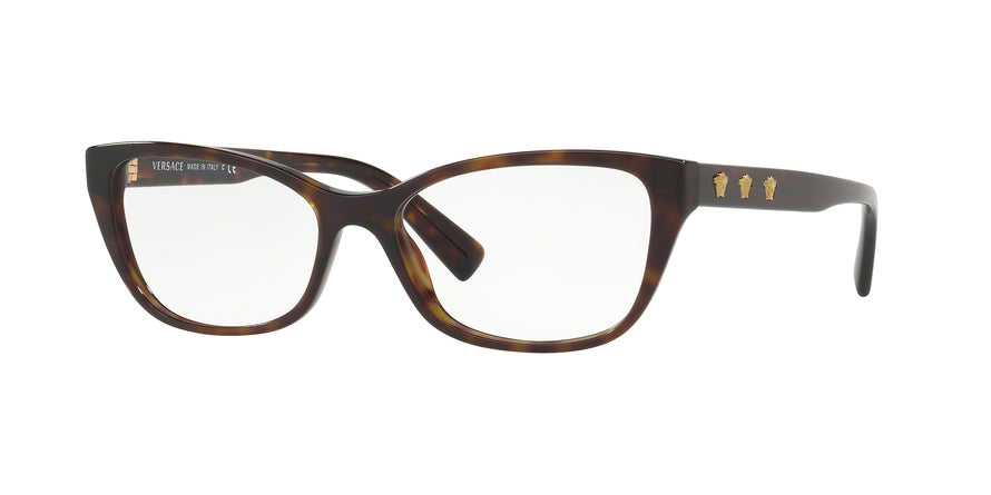 Versace VE3249A Cat Eye Eyeglasses 108-DARK HAVANA 54-16-140 - Color Map brown