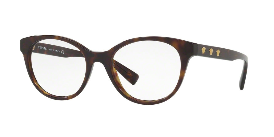 Versace VE3250 Oval Eyeglasses 108-DARK HAVANA 54-19-140 - Color Map brown