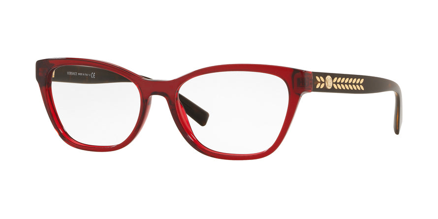 Versace VE3265 Pillow Eyeglasses 388-TRANSPARENT RED 54-16-140 - Color Map red