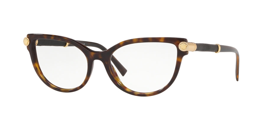 Versace V-ROCK VE3270Q Cat Eye Eyeglasses 108-DARK HAVANA 54-17-140 - Color Map havana
