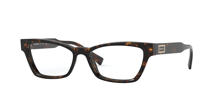 Versace VE3275 Cat Eye Eyeglasses 108-DARK HAVANA 53-15-140 - Color Map havana