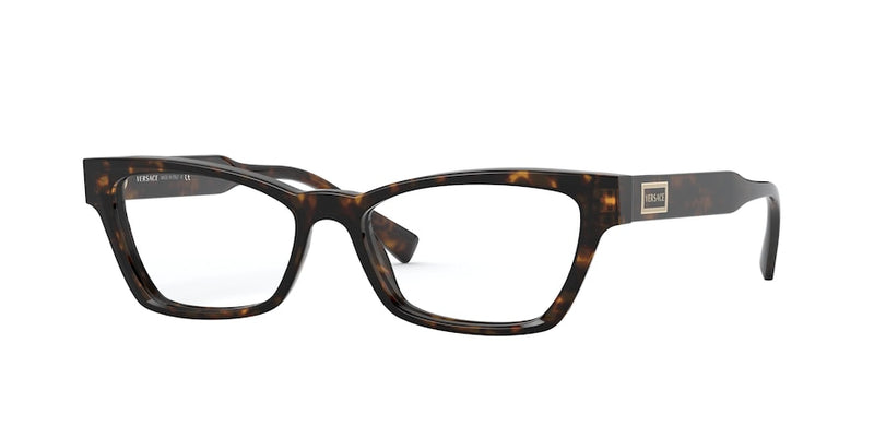 Versace VE3275 Cat Eye Eyeglasses 108-DARK HAVANA 53-15-140 - Color Map havana