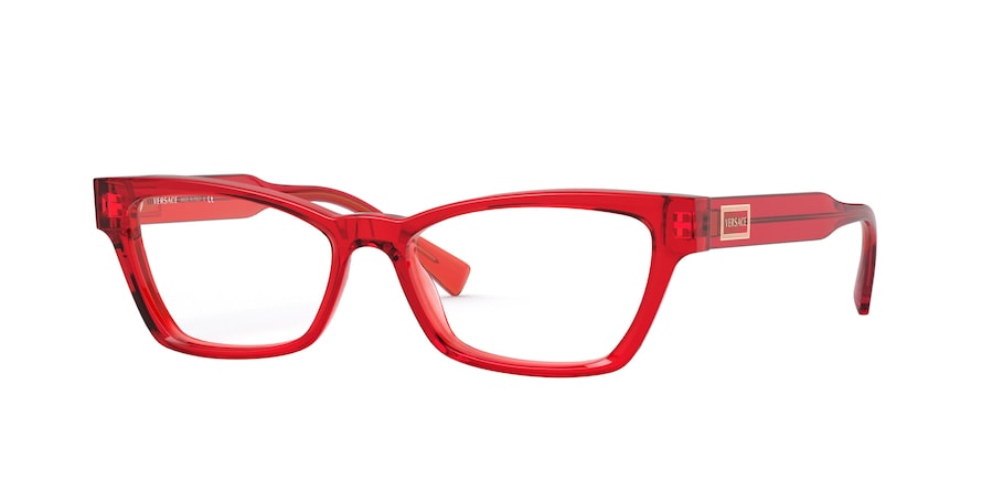 Versace VE3275 Cat Eye Eyeglasses 5323-TRANSPARENT RED 53-15-140 - Color Map red