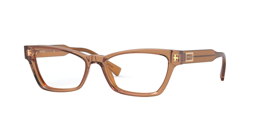 Versace VE3275 Cat Eye Eyeglasses 5326-TRANSPARENT BROWN 53-15-140 - Color Map brown