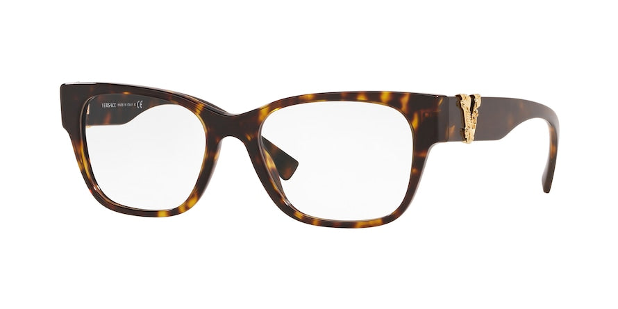 Versace VE3283A Square Eyeglasses  108-DARK HAVANA 54-17-140 - Color Map havana