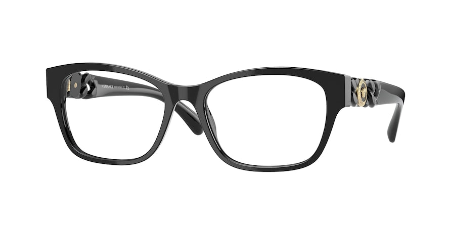 Versace VE3306F Cat Eye Eyeglasses GB1-BLACK 54-17-140 - Color Map black