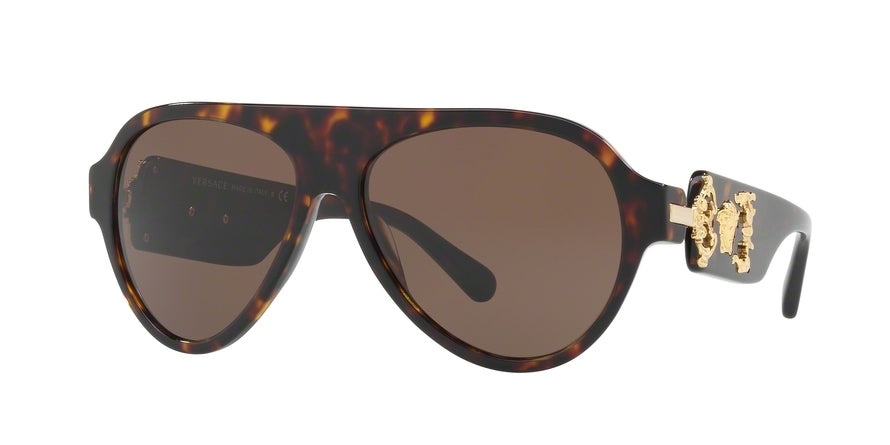 Versace VE4323 Pilot Sunglasses 108/73-HAVANA 58-15-140 - Color Map brown