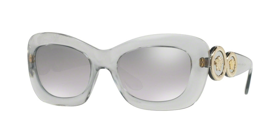 Versace VE4328 Rectangle Sunglasses 52066V-TRANSPARENT GREY 54-20-140 - Color Map grey