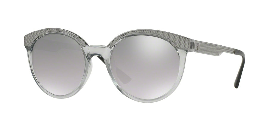 Versace VE4330 Round Sunglasses 52066V-TRANSPARENT GREY 53-20-140 - Color Map grey