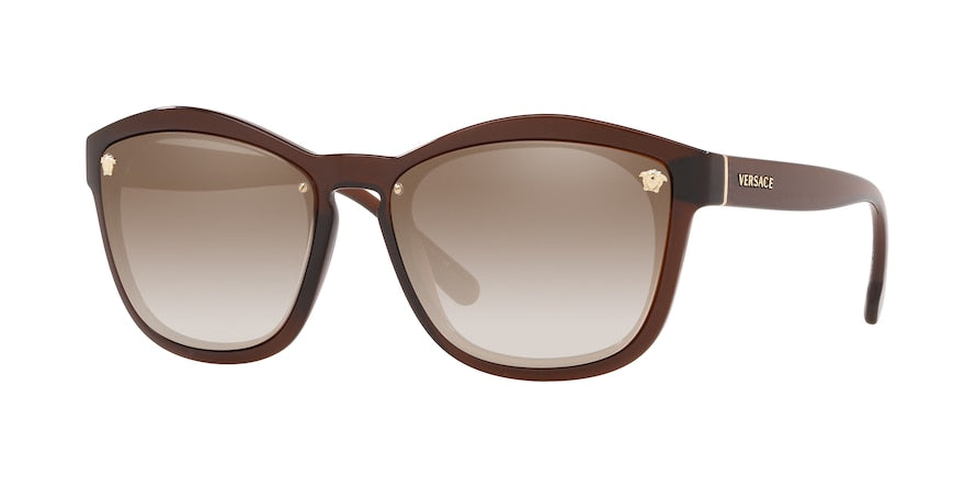 Versace VE4350 Pillow Sunglasses 53126E-TRANSPARENT BROWN 57-17-140 - Color Map brown