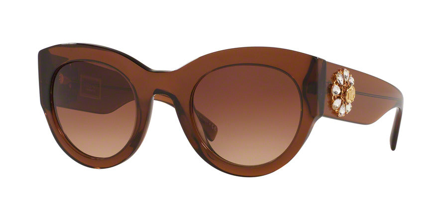 Versace VE4353BM Cat Eye Sunglasses 531574-TRANSPARENT BROWN 51-26-140 - Color Map brown