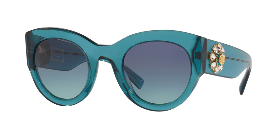 Versace VE4353BM Cat Eye Sunglasses 53164S-TRANSPARENT TURQUOISE 51-26-140 - Color Map blue