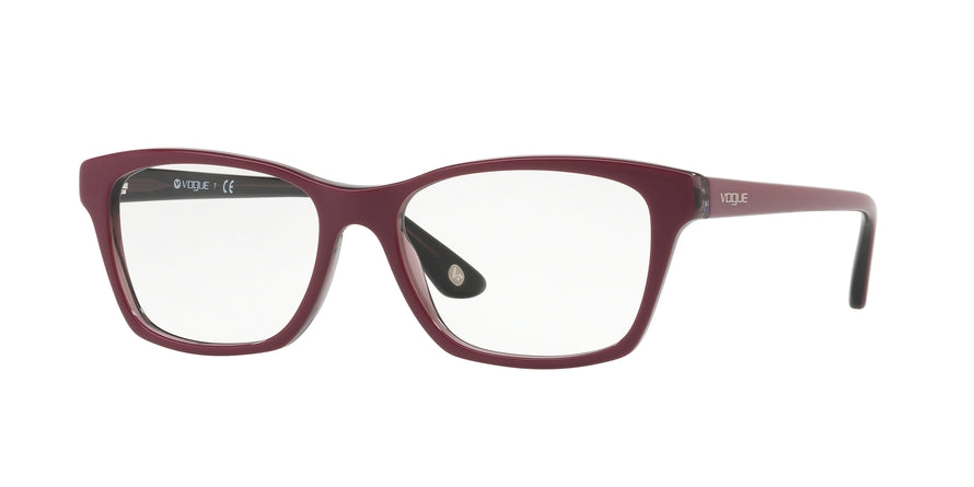 Vogue VO2714 Square Eyeglasses  2584-TOP DARK RED/RED TRANSP 54-16-140 - Color Map purple/reddish