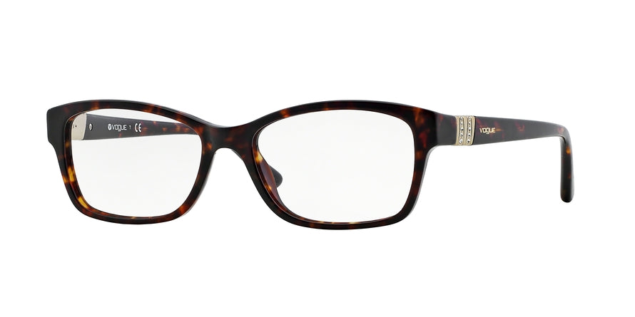 Vogue VO2765B Square Eyeglasses  W656-DARK HAVANA 53-16-140 - Color Map havana