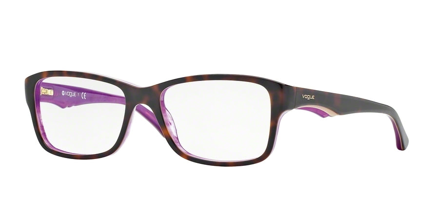 Vogue VO2883 Square Eyeglasses  2019-DARK HAVANA/LILAC/VIOLET 51-16-135 - Color Map havana