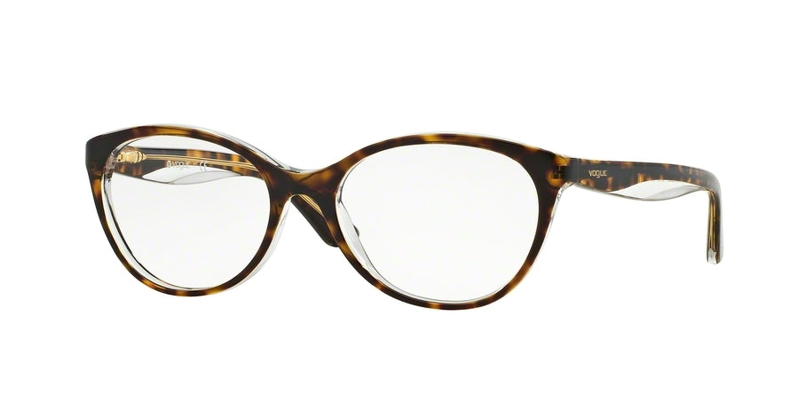 Vogue VO2962F Oval Eyeglasses  1916-TOP HAVANA/TRANSPARENT 53-17-140 - Color Map havana