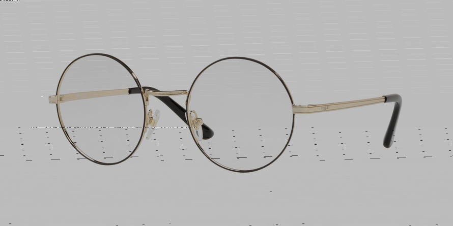 Vogue VO4086 Round Eyeglasses  848-PALE GOLD/MATTE BLACK 48-20-135 - Color Map black