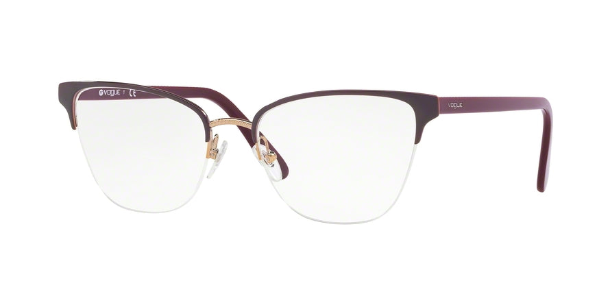 Vogue VO4120 Rectangle Eyeglasses 5106-PURPLE/ROSE GOLD 53-18-140 - Color Map violet