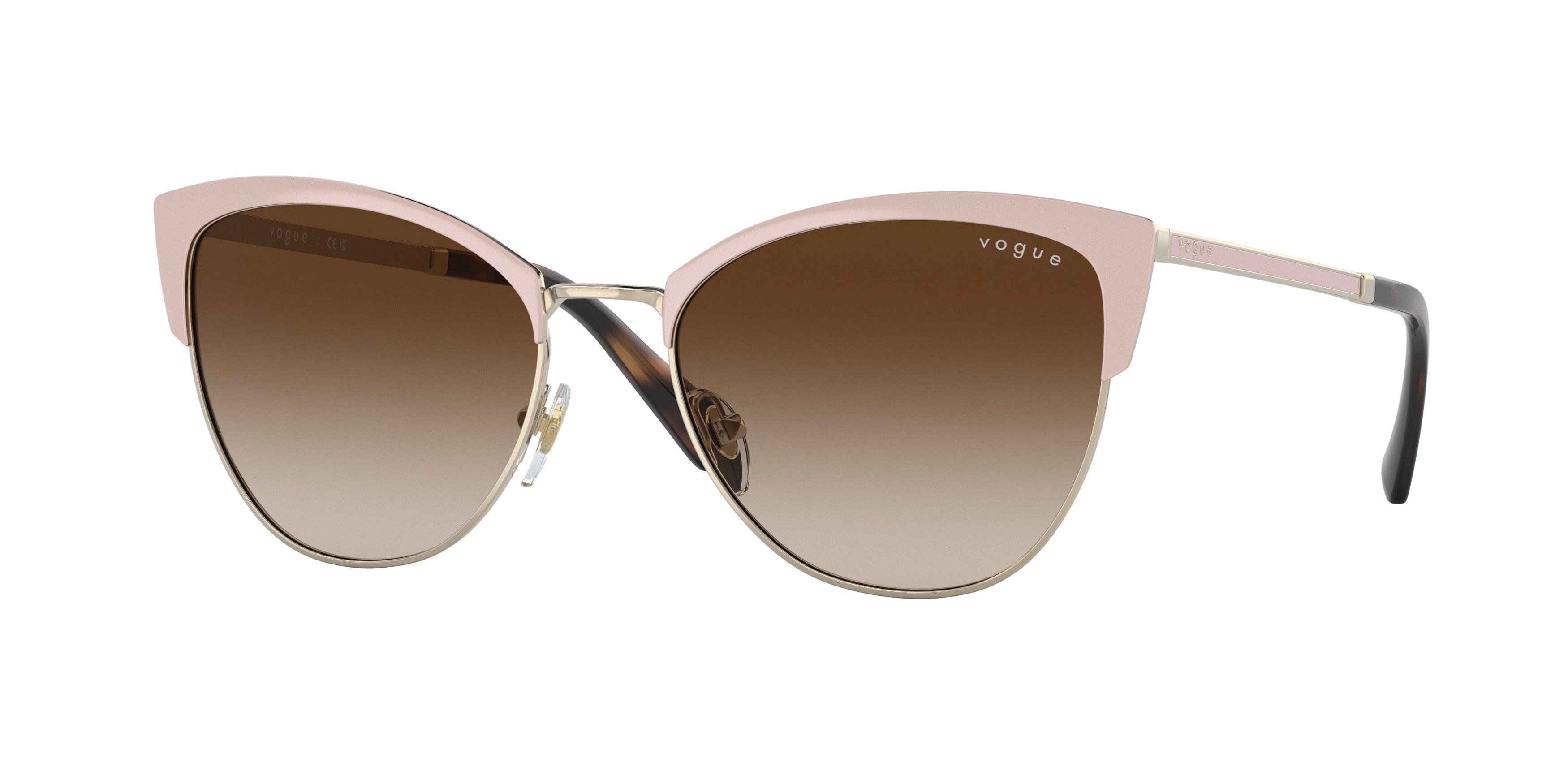 Vogue VO4251S Butterfly Sunglasses 517613-Top Beige/Pale Gold 55-140-18 - Color Map Brown
