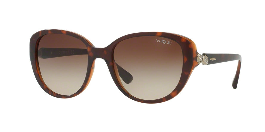 Vogue VO5092SB Oval Sunglasses  238613-TOP DARK HAVANA/BROWN 53-18-130 - Color Map havana