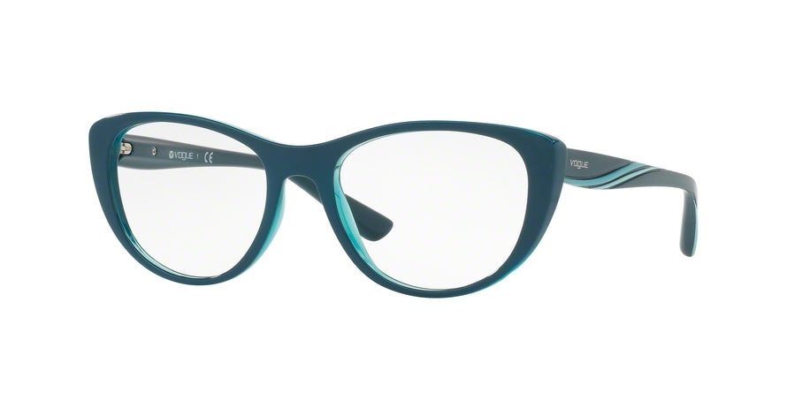 Vogue VO5102 Cat Eye Eyeglasses 2469-TOP PETROLEUM/GREEN TRANSP 53-17-140 - Color Map green