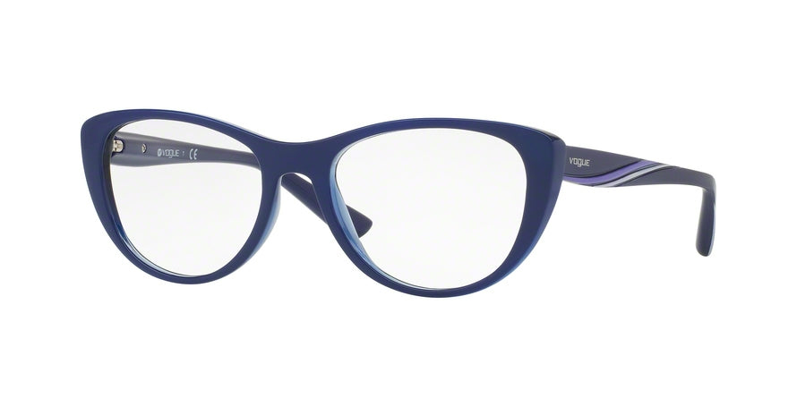 Vogue VO5102 Cat Eye Eyeglasses 2471-TOP BLUE/BLUE TRANSP 53-17-140 - Color Map blue