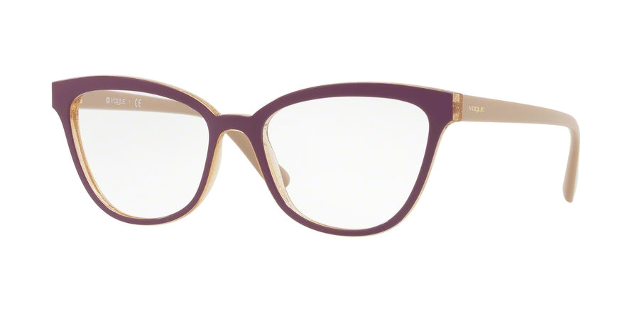 Vogue VO5202 Cat Eye Eyeglasses 2592-TOP DK VIOLET/YELLOW GLITTER 54-17-140 - Color Map violet
