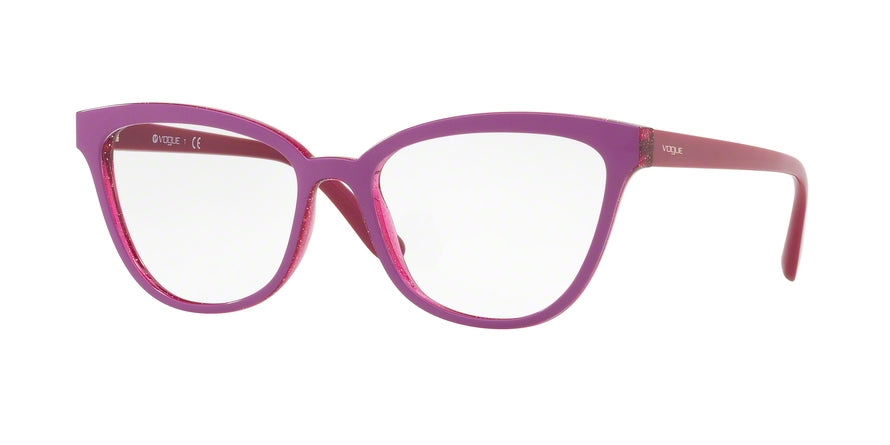 Vogue VO5202 Cat Eye Eyeglasses 2595-TOP CYCLAMEN/VIOLET GLITTER 52-17-140 - Color Map purple/reddish