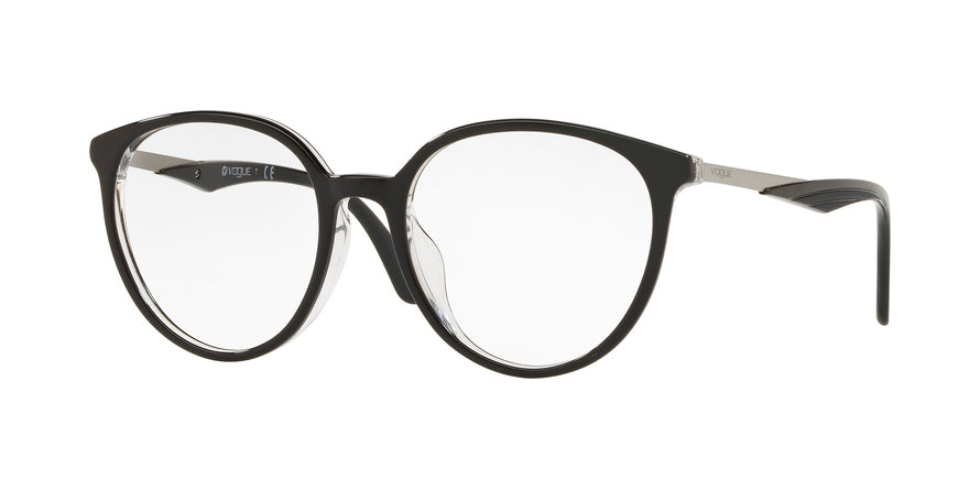 Vogue VO5232F Phantos Eyeglasses W827-TOP BLACK/TRANSPARENT 52-18-140 - Color Map black
