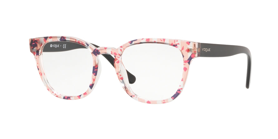 Vogue VO5273 Square Eyeglasses  2732-TEXT STRIPES ORAN BLK/RED TRAN 50-19-140 - Color Map multi