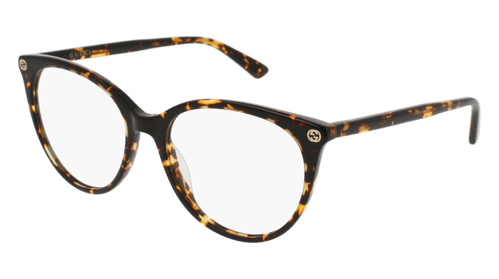 GUCCI GG0093O ROUND / OVAL Eyeglasses For Women GG0093O-002 HAVANA HAVANA / TRANSPARENT DARK 53-17-140