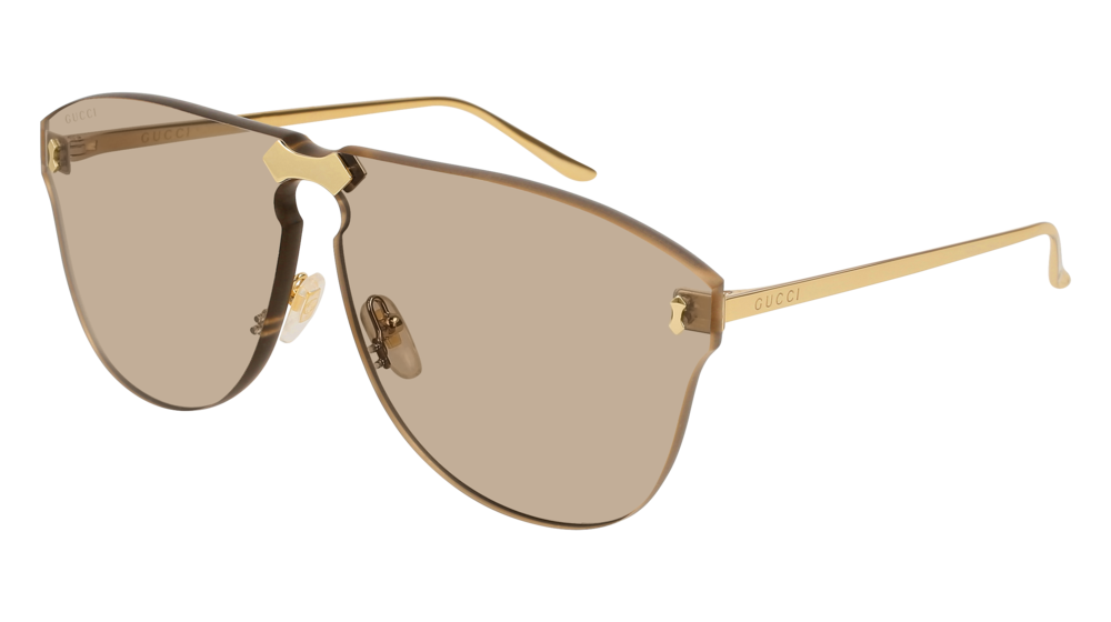 GUCCI GG0354S AVIATOR Sunglasses For UNISEX GG0354S-002 GOLD GOLD / BROWN SHINY 99-0-145